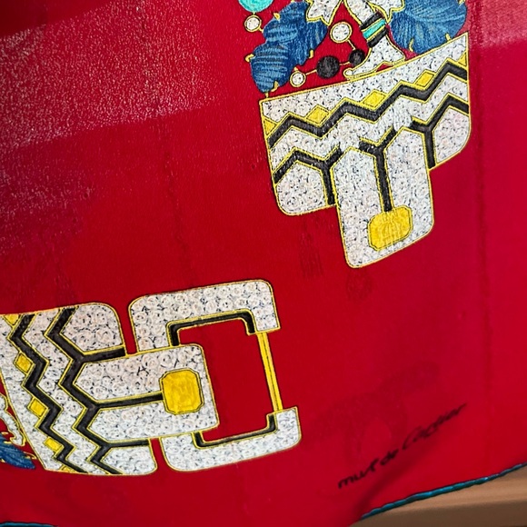 Cartier Scarf. 100% Silk. Jewel (gemstone) motif. Hand rolled. Made in Italy. - Picture 4 of 16